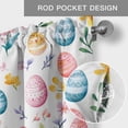 thumbnail image 5 of Spring Easter Valances for Windows Pink Blue Easter Egg Flower Rod Pocket Curtain Valance Window Treatment Short Curtains for Kitchen Living Room, 60"x18", 5 of 9
