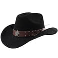 thumbnail image 3 of Western Cowboy Hat With Curved Brim For Outdoor Travel And Riding Adventures In Country Style, 3 of 3