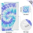 thumbnail image 3 of Tie Dye Purple Blue Spiral Cotton Towel Set 2 Piece, 1 Bath Towels 1 Washcloth, Soft Fast Dry Absorbent Face Hand Towel for Bathroom Hotel Gym Spa and Beach, 3 of 7