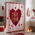 thumbnail image 3 of Valentine's Day Shower Curtain Love Heart Roses Bathroom Curtains with Hooks, Waterproof Fabric Romantic Red Petals Bath Shower Curtains Set for Bathroom Bathtubs Valentines Decor 72x72 Inch, 3 of 9