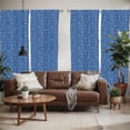thumbnail image 2 of Ambesonne Blue Mandala Window Curtains, Moroccan Traditional, Each 28" W x 63" L, Blue Indigo, 2 of 5