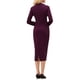 thumbnail image 3 of INSPIRE CHIC Vestido Lápiz Elegante para Mujeres con Solapa, Cuello en V, Manga Larga, Tendencia 2025, Vestidos de Trabajo hasta la Rodilla, L Púrpura, 3 of 5