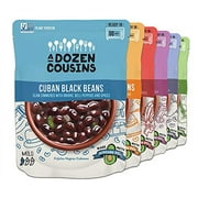 A Dozen Cousins Seasoned Microwave Beans Variety Pack - Black Beans, Garbanzo Beans, Refried Beans and More - Vegan and Vegetarian Non-GMO Meals Ready to Eat Made with Avocado Oil (6 Pack)
