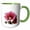 Green/White, variant on 3drose, Heavenly Pink Hollyhock Malva Flower Cut Out, 11oz Two-tone Black Mug