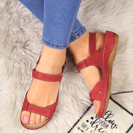 

Breathable Fish Mouth Comfortable Flat Slope Heel Open Toe Casual Sandals