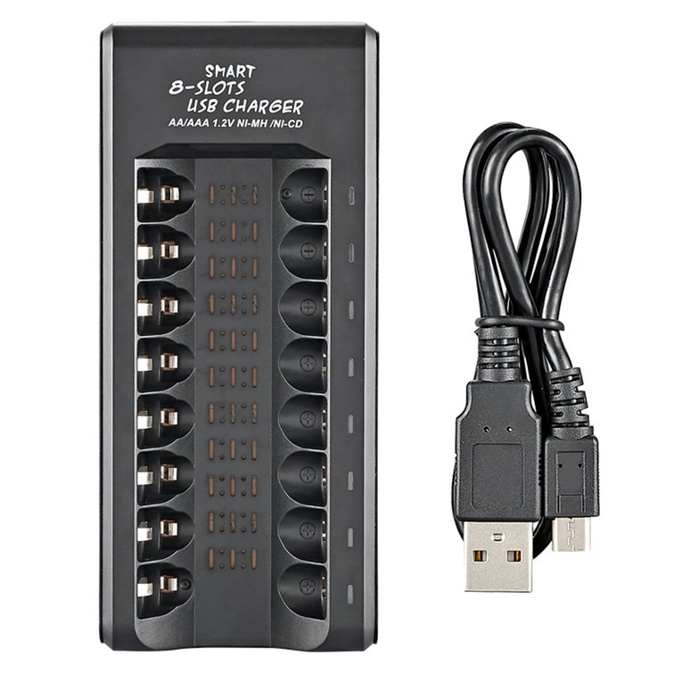 Multi-function Intelligent 8-slot 1.2V Charging USB Charger  Multi-Compatible AA/AAA Battery USB Charger Walmart Canada