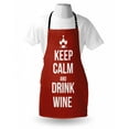 thumbnail image 3 of Keep Calm Apron Wine Theme with a Bottle and Two Glasses Popular Slogan About Alcoholic Drink, Unisex Kitchen Bib Apron with Adjustable Neck for Cooking Baking Gardening, Ruby White, by Ambesonne, 3 of 3