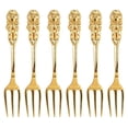 thumbnail image 4 of Gold Creative Dinnerware Set Decorative Swan Base Holder With 6 Spoons Forks For Coffee Fruit Dessert Stirring Mixing Teaspoon, 4 of 11