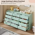 thumbnail image 5 of 12 Drawer Dressers for Bedroom, Chest of Drawers with Deep Drawers, Large Double Dresser for Closet with Wide Top, Horizontal Wooden Dresser for Living Room, Hallway, Kids Room, Green, 5 of 8