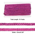 thumbnail image 2 of Uxcell 15 Yards 0.4 Inch Metallic Sequin Trim Sparkle Braid Sewing Ribbon, Rose Red, 2 of 3