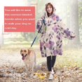 thumbnail image 4 of Wearable Oversized Blanket,Pioneer Flower Floral Print Pattern Wearable Blanket Hoodie for Adults,Cozy Hooded Blankets with Super Pockets,Super Warm Fuzzy Pullover for Women & Men, 4 of 6