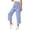 Blue# casual pants for women, variant on Womens Capri Pants Trendy Rolled Up Hem Striped Dress Pants Summer 2026 Elastic Waisted Capris with Pockets Lightweight Zipper Travel Pants Light Blue S