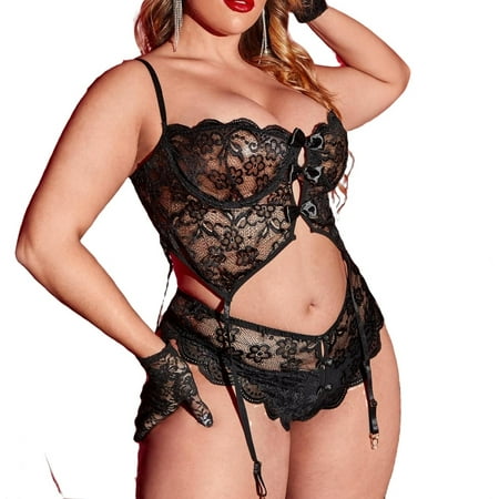 

Plain Sexy Sets Plus Size Sexy Lingerie Women s Black
