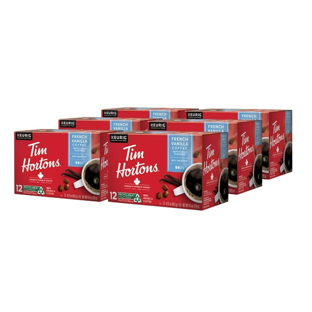 Tim Hortons French Vanilla Single Serve Coffee Cups, 72Count (6 Boxes