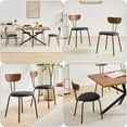 thumbnail image 6 of HJhomeheart Dining Chair Set of 6 Stackable, Modern Mid-Century Kitchen Chair Set, Solid Wood Back, Space Saving Small Chairs for Apartment Living Room, Black, 6 of 7