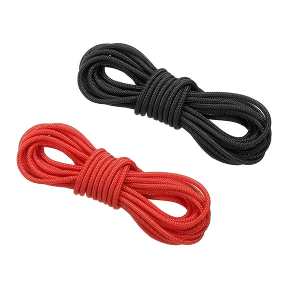 Archery D Loop Rope 10 FT, 2 Pack Bow String Release Nock Wire Nocking Loop Ring, Black Red