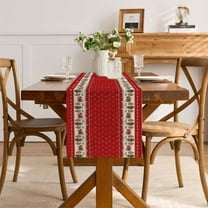 Christmas Table Runner, 70 Inch Holiday Dining Table Decor with Festive Print, Polyester Centerpiece for Christmas Dinner Party, Reusable Seasonal Tablecloth(B)