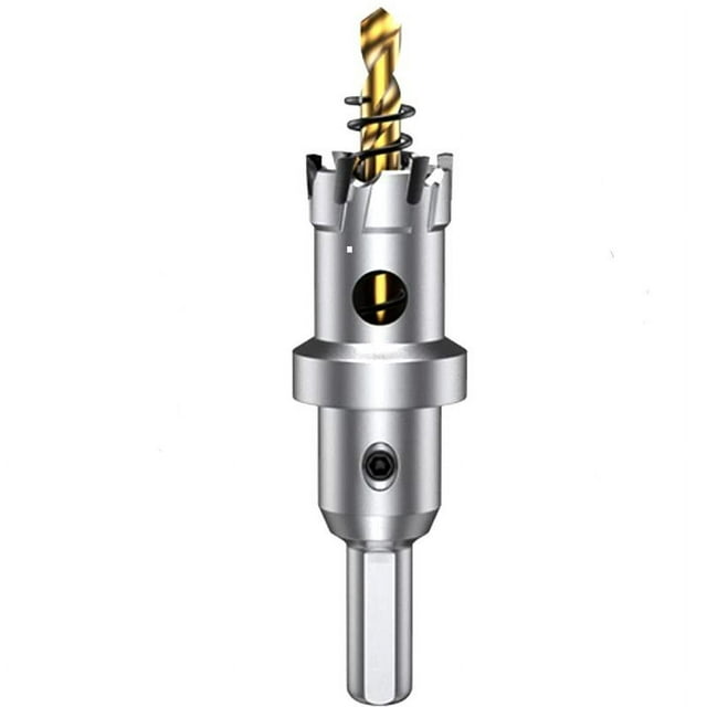 Sierra de corona de carburo de tungsteno de 22 mm, broca de sierra de corona TCT con 1 broca piloto recubierta de titanio para acero inoxidable, chapa metálica, metal... JAMW Sencillez