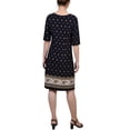 thumbnail image 2 of NY Collection Womens Petites Jersey Printed Shift Dress, 2 of 2