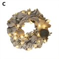 thumbnail image 1 of Guirnalda colgante de puerta de flor de ratán Artificial de Navidad con cadena de luz, decoración de pared para fiesta de Festival en casa # EW, 30CM, 1 of 4