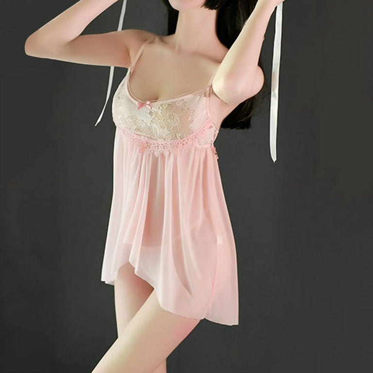 Zuwimk Lingerie For Women, Nightgown for Women Modal Slip Dress Nighty  Lingerie Sleepwear Nightwear Pink,One Size