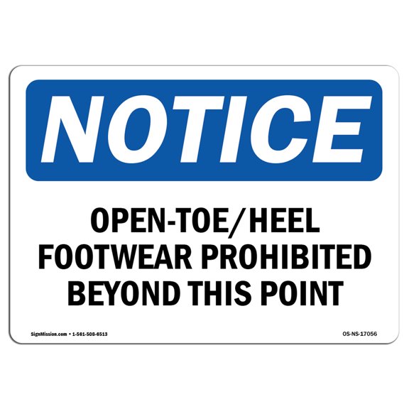 OSHA Notice Sign - PPE Foot | Decal | Protect Your Business, Construction Site, Warehouse & Shop Area |  Made in the USA