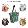 thumbnail image 7 of FORMRS Womens Canvas Tote Bag with Zipper Inner Pocket Shoulder Handbag, Green Christmas Gingerbread, 7 of 7