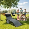 thumbnail image 3 of Multifunctional Reclining Garden Chair - Foldable with Side Pockets & Removable Pillow, Adjustable Backrest - Lightweight and Portable, Suitable for Outdoor Use, Beach, Pool, and Camping - Set of 2, 3 of 7