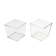 Crown Display 40 Clear Plastic Mini Square Dessert Cups - 3.6 oz