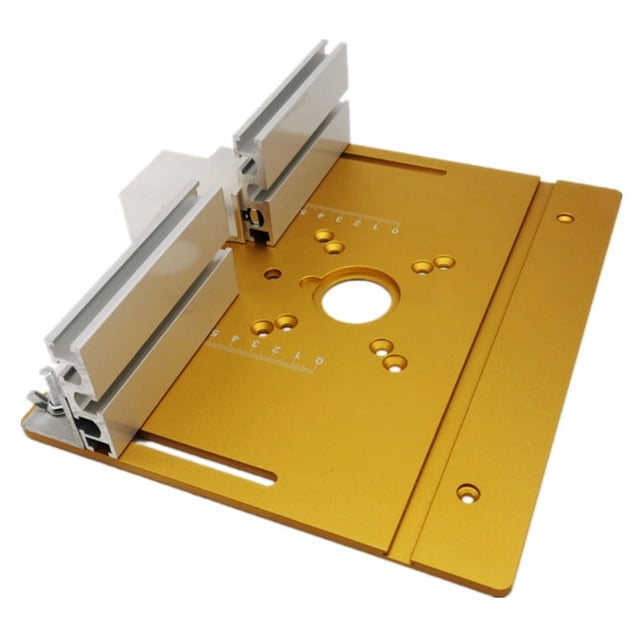 Multifunctional Aluminium Router Table Insert Plate W/ Miter Gauge WorkBenches Wood Router Trimmer Models Engraving Machine ,Woodworking Protractor