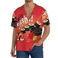 thumbnail image 3 of KLL Sushi Print Men's Shirt Short Sleeve Button Down Summer Cuba Beach Shirts- 3X-Large, 3 of 7