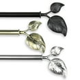 thumbnail image 2 of Contemporary Home Living 178" Black Eve Leaves Contemporary Single Window Curtain Rod, 2 of 2