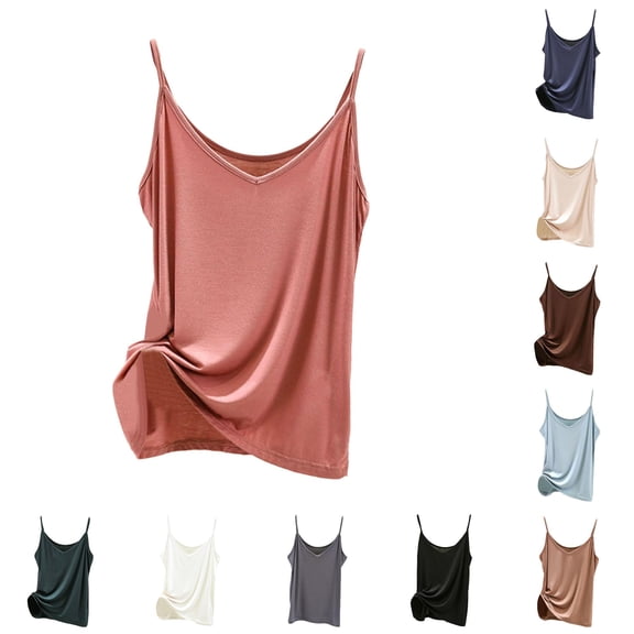 Women's Casual Camisole Tank Top for Home and Leisure Comfortable Strap Design Versatile Layering Soft Breathable All Season Wear Long Top Bra Camisoles for Women plus Size Long Camisole Tops for