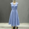 thumbnail image 3 of Women 50s 60s Vintage Sleeveless Cocktail Swing Dress Cute Collared Audrey Hepburn Midi Evening Rockabilly Dress, 3 of 4