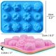 thumbnail image 2 of 3 PiecesPink,Blue,OrangeSilicone Cake Molds, 12 Cavities Fondant Mold Flower Shapes Nonstick Kitchen Pans Ice Cube Trays for Making Candy Chocolate Mu, 2 of 5