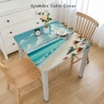 thumbnail image 2 of BANET Summer Beach Theme Tablecloth Coastal Holiday Print Decorative Table Cloth with Dust-Proof Wrinkle Resistant for Home Kitchen Dining Patio Outdoor Picnic Part White, 2 of 7