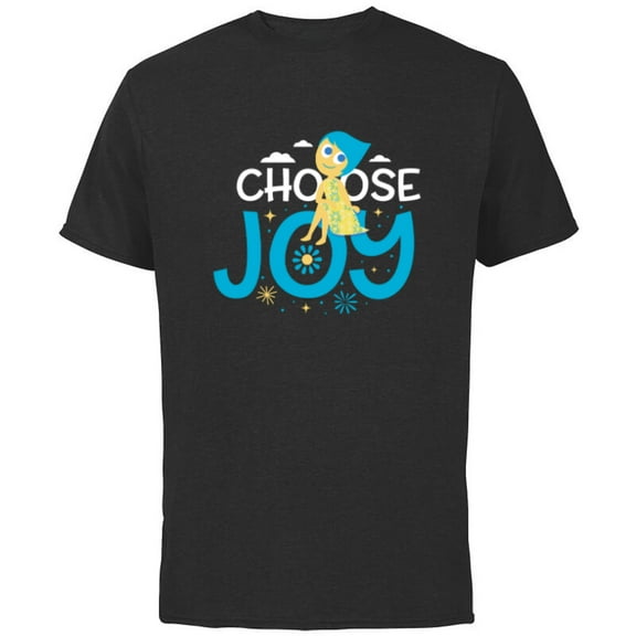 Disney and Pixar’s Inside Out Choose Joy - Short Sleeve Cotton T-Shirt for Adults - Customized-Black