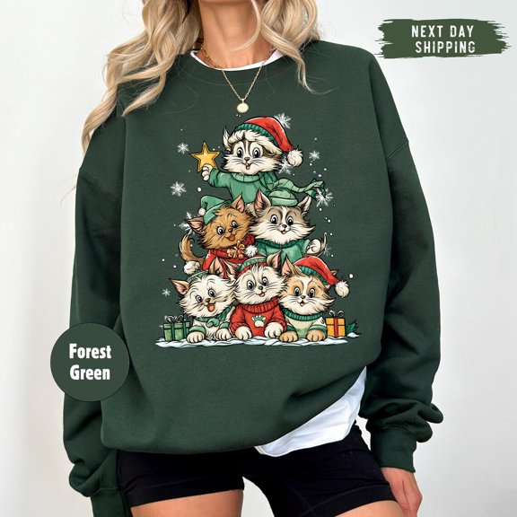 Winter Cat Sweatshirt, Cat Lover Sweater, Cat Mom Gift, Cat Lover, Winter Cat Owner Tshirt All Size S-5XL