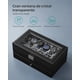 thumbnail image 5 of Caja de Relojes de 2 Niveles, Estuche para 12 Relojes, Tapa de Cristal, con Cerradura, Cuero Sintético Negro y Forro Gris, 5 of 7