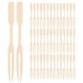 thumbnail image 1 of 200 tenedores de bambú desechables, mini palillos para comida, frutas, cócteles, aperitivos, fiestas, repostería y postres, 1 of 8