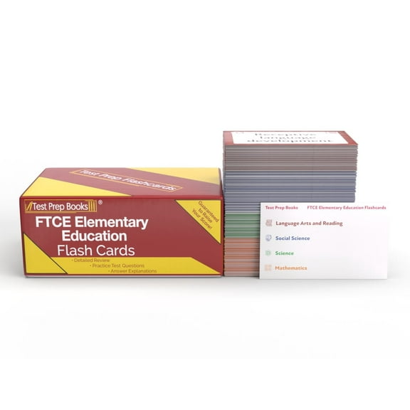 FTCE Elementary Education K-6 Study Cards: FTCE Elementary Education K-6 Prep 2024-2025 with Practice Test Questions [Full Color Cards]