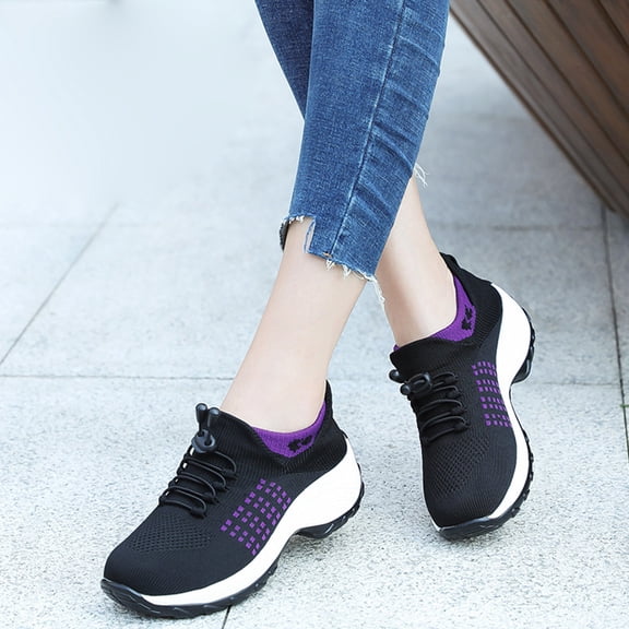 Orthopedic Shoes for Women Breathable Comfortable Plantar Fasciitis Ortho Sneakers Running Walking Non Slip Stretch Cushion Comfortwear Shoe, 43