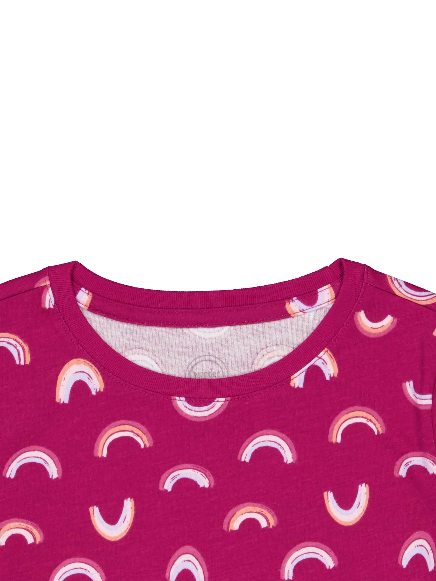 Wonder Nation Girls Long Sleeve Kid Tough T-Shirt, 3-Pack, Sizes 4-18 & Plus