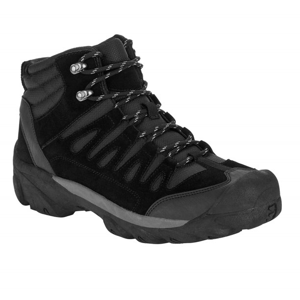 Ozark Trail - Ozark Trail Men's Black Leather Bump Toe Hiking Boot ...