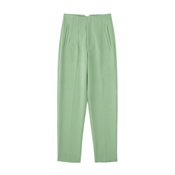 qolati Work Pants for Women Classic Fit High Waisted Business Harem Pant Dressy Casual Solid Color Lounge Trousers