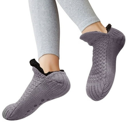 

QWZNDZGR Home Slippers Women Winter Floor Shoes Indoor Socks Shoes Warm Woolen Ladies Plush Soft Comfortable Winter Slippers Pantoffels