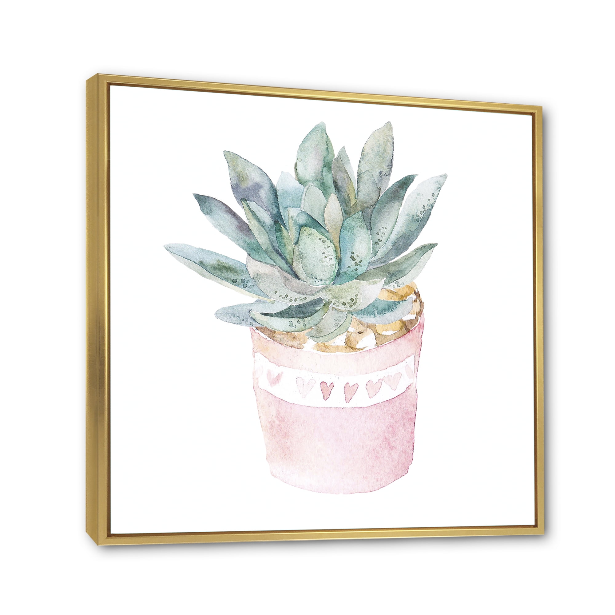 Designart 'Succulent and Cactus House Plants II' Farmhouse Framed Canvas Wall Art Print
