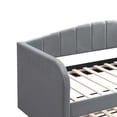 thumbnail image 3 of Benjara Keo Daybed with Pull Out Trundle- Channel Tufted Modern Gray Velvet, 3 of 7