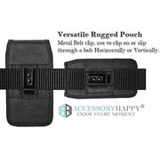 AccessoryHappy Rugged Cell Phone Holster with Belt Loop for iPhone 16/15/14 Pro Max, Compatible with Heavy Duty Cases