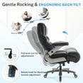 thumbnail image 3 of WOSDOM Big and Tall Office Chair 700lbs, Large High Back Executive Chair with Extra Wide Seat, Heavy Duty Rocking Computer Chair, 3D Flip Arms, Adjustable Lumbar Support, Black, 3 of 9